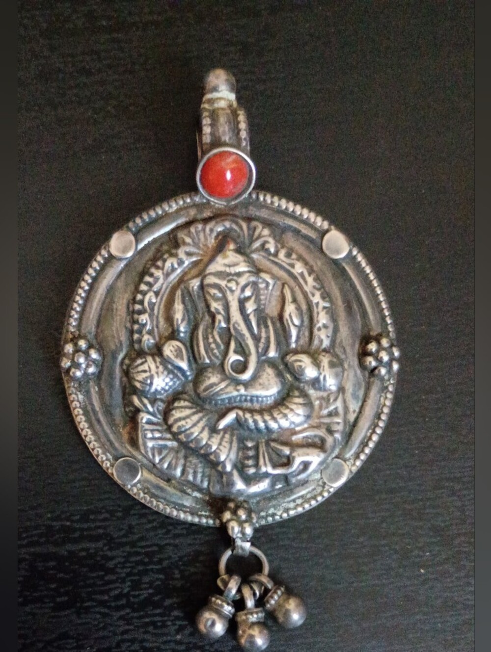 Vintage Sterling Silver Ganesha Pendant